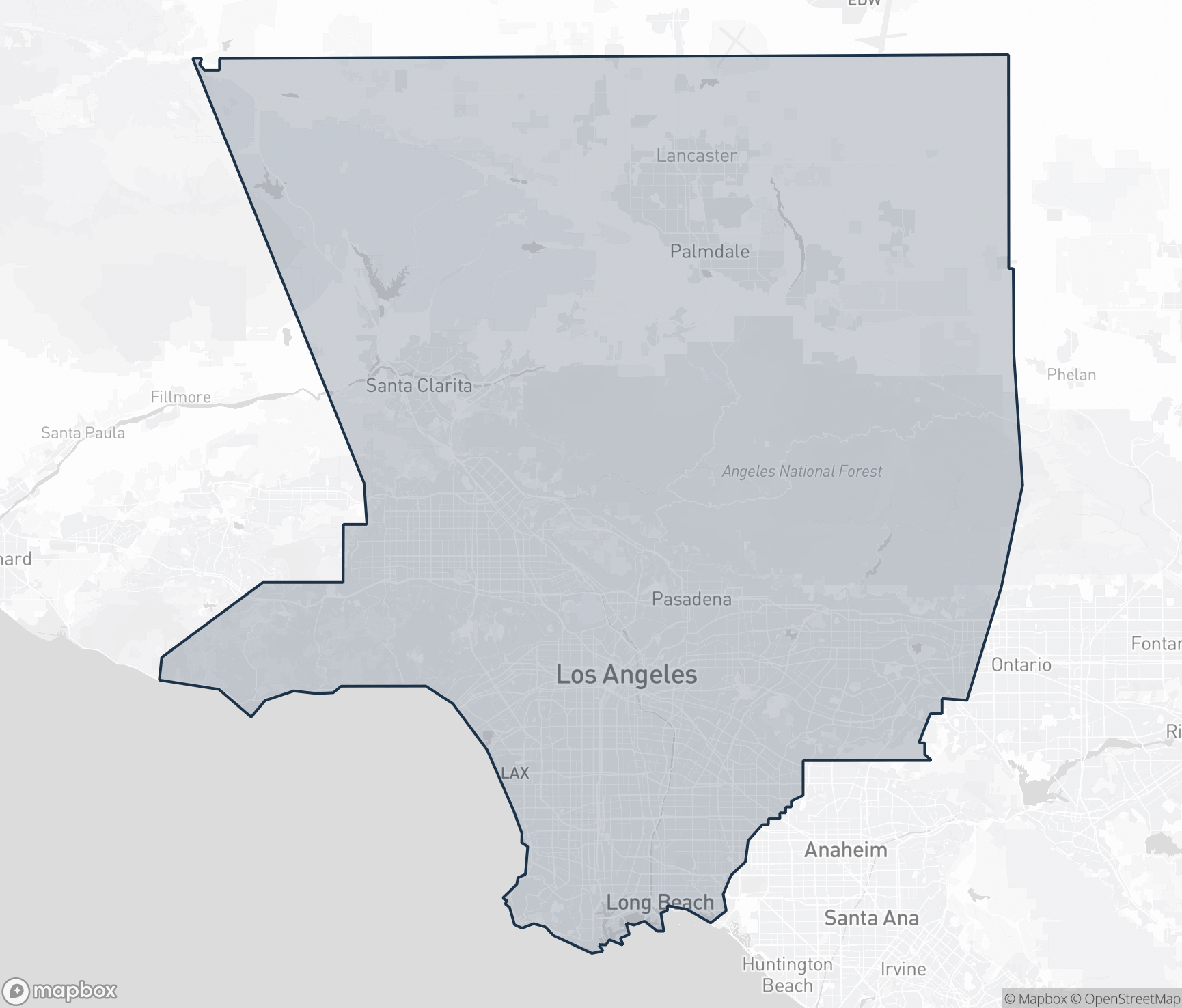 Map of Los Angeles County