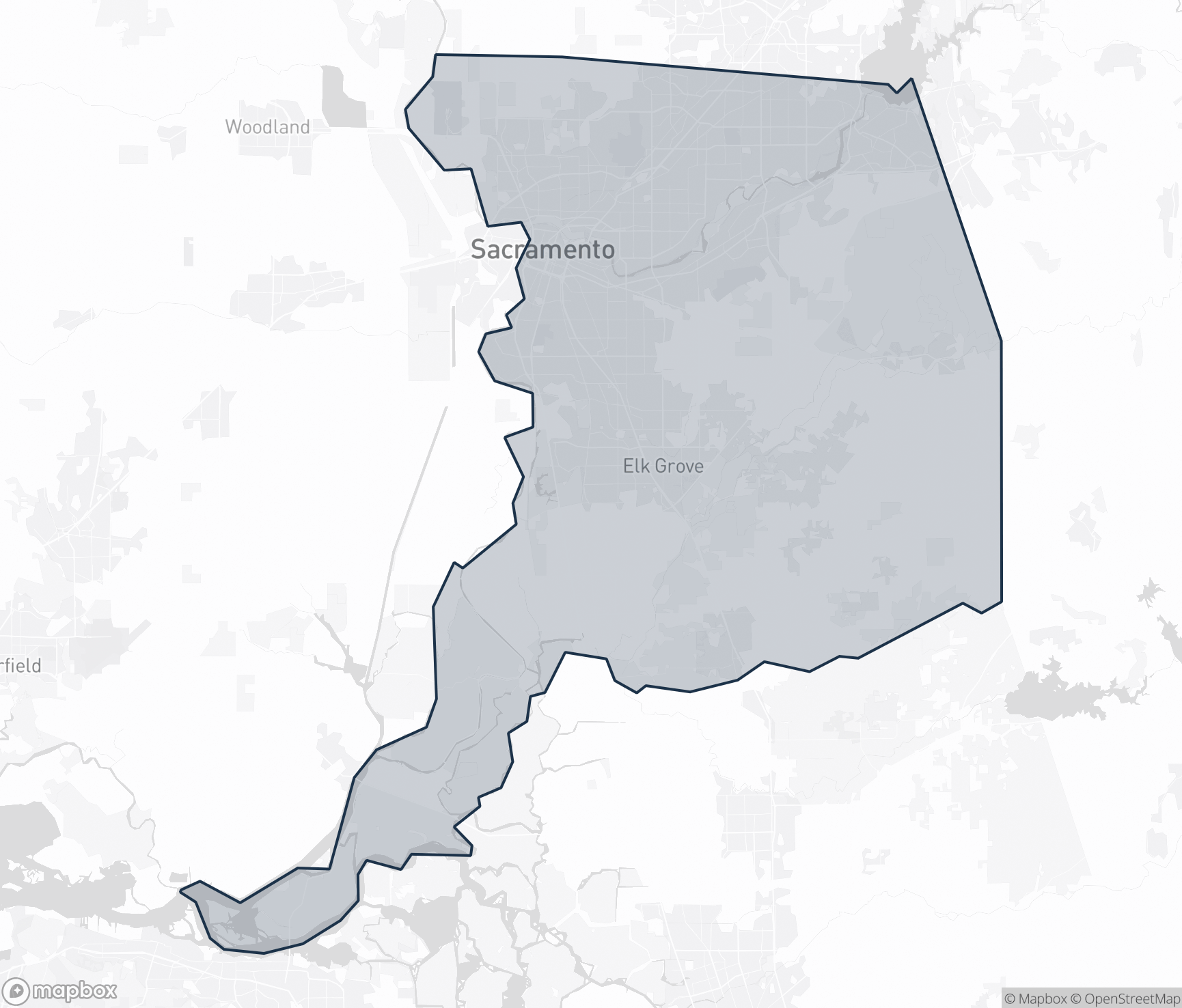 Map of Sacramento County