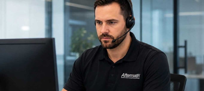 Aftermath team member answering the 24/7 support line